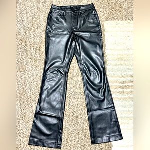 Stitch Star High Rise Flare Leg Vegan Leather Pants Size 4